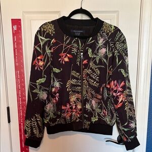 French Connection Botanical Print Bomber Jacket